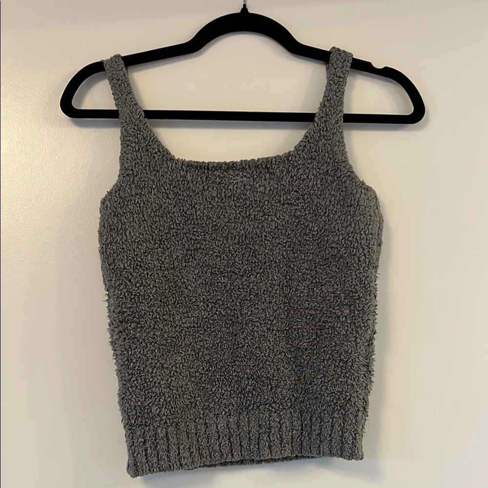 Skims Gray Knit Tank Top